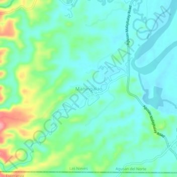 Topografische Karte Maningalao, Höhe, Relief