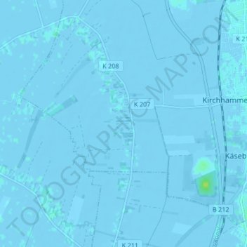 Topografische Karte Süderfeld, Höhe, Relief