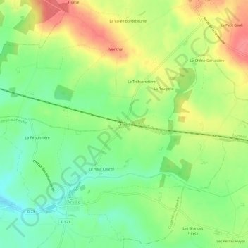 Topografische Karte La Gare, Höhe, Relief