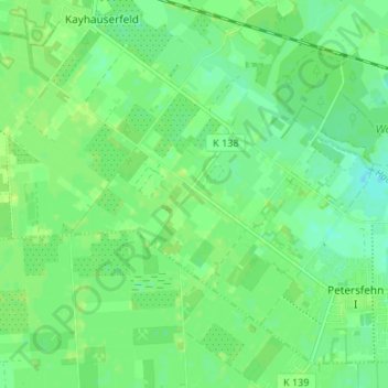 Topografische Karte Petersfehn II, Höhe, Relief