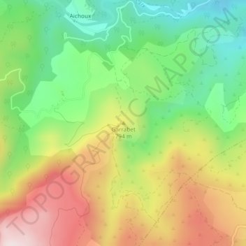 Topografische Karte Garrabet, Höhe, Relief