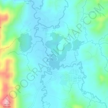 Topografische Karte San Ysiro Valley, Höhe, Relief