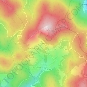 Topografische Karte Le Chatelard, Höhe, Relief