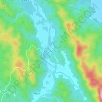 Topografische Karte Himamara, Höhe, Relief