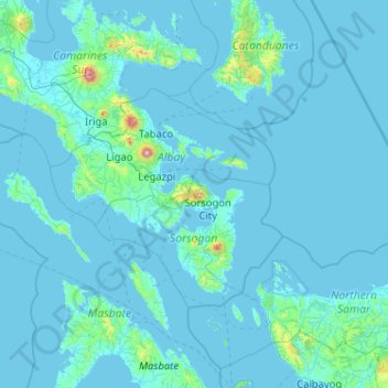 Topografische Karte Pocdol Mountains, Höhe, Relief