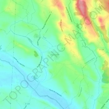 Topografische Karte Les Crozes, Höhe, Relief