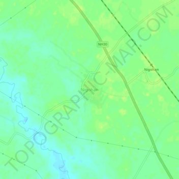 Topografische Karte Nigohan, Höhe, Relief