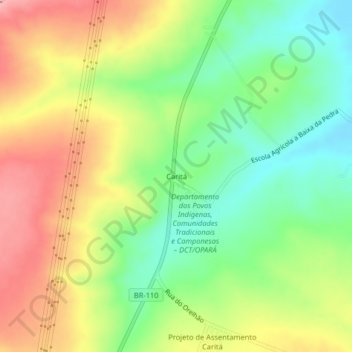 Topografische Karte Caritá, Höhe, Relief