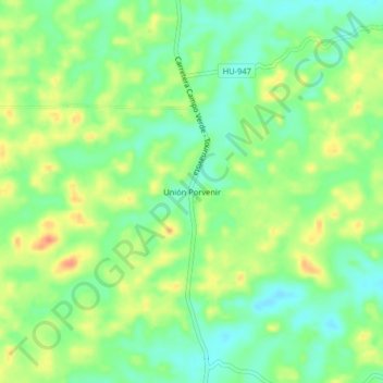 Topografische Karte Unión Porvenir, Höhe, Relief