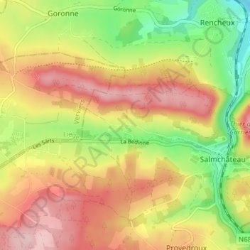 Topografische Karte La Comté, Höhe, Relief
