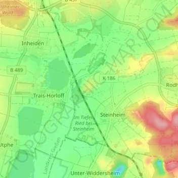Topografische Karte Wingertsberg, Höhe, Relief