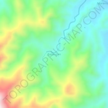 Topografische Karte Batangan, Höhe, Relief