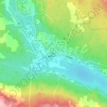 Topografische Karte Idre, Höhe, Relief