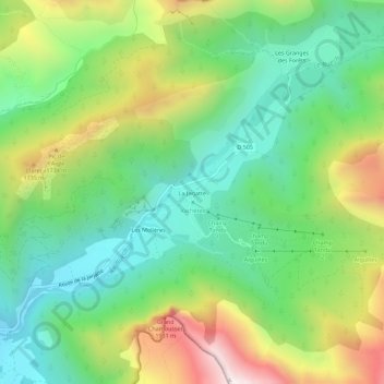 Topografische Karte La Jarjatte, Höhe, Relief
