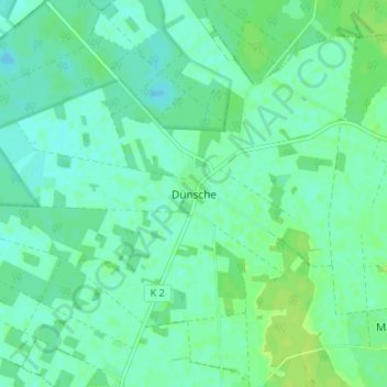 Topografische Karte Dünsche, Höhe, Relief