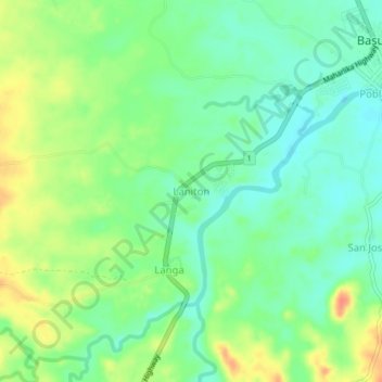Topografische Karte Laniton, Höhe, Relief