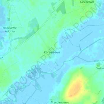 Topografische Karte Chrząstowo, Höhe, Relief