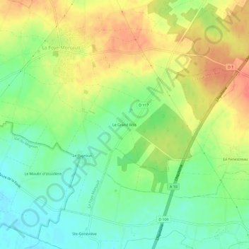 Topografische Karte Le Grand Bois, Höhe, Relief