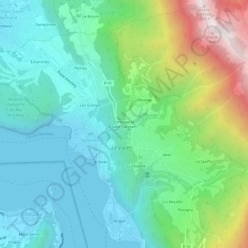 Topografische Karte Ermitage de Saint-Germain, Höhe, Relief