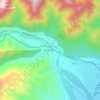 Topografische Karte Virrey Toledo, Höhe, Relief