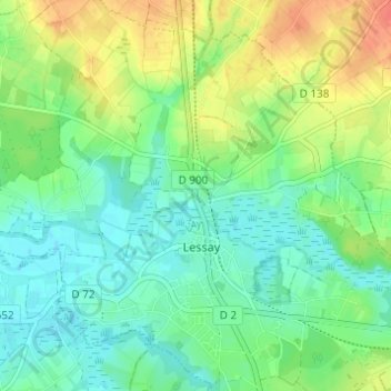 Topografische Karte Le Moulin, Höhe, Relief