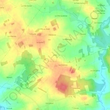 Topografische Karte Linho, Höhe, Relief