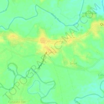 Topografische Karte Suerte, Höhe, Relief