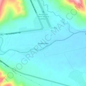 Topografische Karte Tambo Viejo, Höhe, Relief