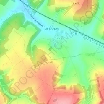 Topografische Karte Les Noirats, Höhe, Relief