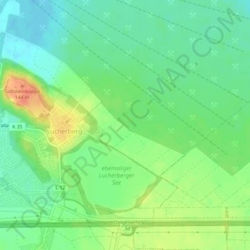 Topografische Karte Am Hasenpfädchen, Höhe, Relief