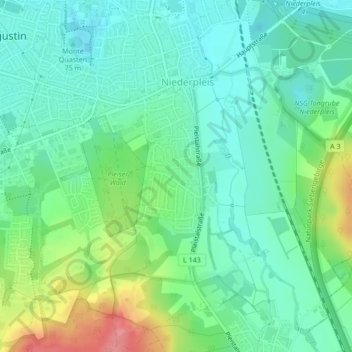 Topografische Karte Schmerbroich, Höhe, Relief