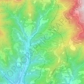 Topografische Karte Vignacci, Höhe, Relief