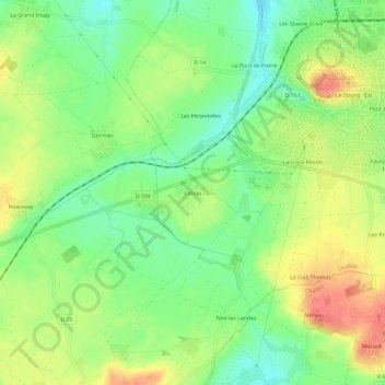 Topografische Karte Lassay, Höhe, Relief