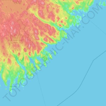 Topografische Karte Jackies Island, Höhe, Relief