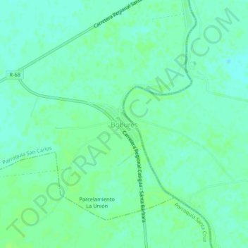 Topografische Karte Bobures, Höhe, Relief