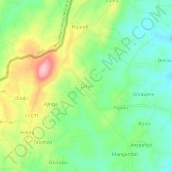 Topografische Karte Lima, Höhe, Relief