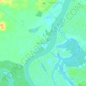 Topografische Karte Manacamiri, Höhe, Relief