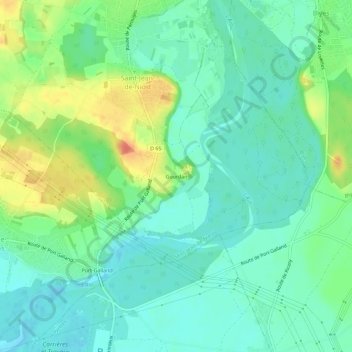 Topografische Karte Gourdan, Höhe, Relief