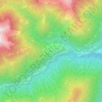 Topografische Karte Selve, Höhe, Relief