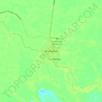 Topografische Karte Arismendi, Höhe, Relief