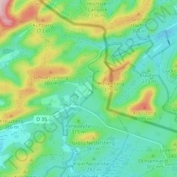 Topografische Karte Bremendell, Höhe, Relief
