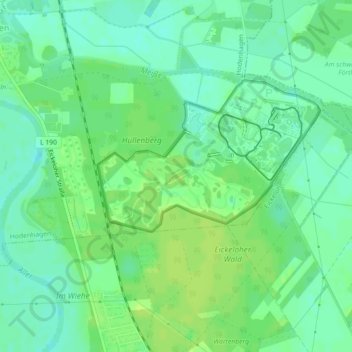 Topografische Karte Zentralafrika, Höhe, Relief