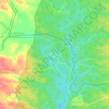 Topografische Karte Polantuna, Höhe, Relief