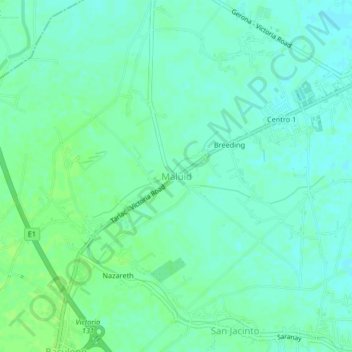 Topografische Karte Maluid, Höhe, Relief