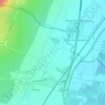 Topografische Karte Mittelstrasse, Höhe, Relief