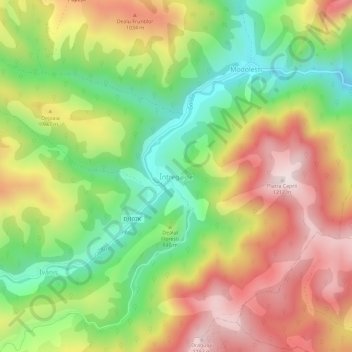 Topografische Karte Întregalde, Höhe, Relief