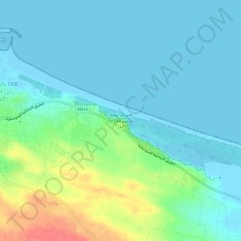 Topografische Karte Akemkoum el Baz, Höhe, Relief