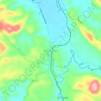 Topografische Karte San Rafael, Höhe, Relief