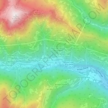 Topografische Karte Meira Paseri, Höhe, Relief