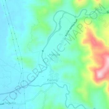 Topografische Karte Anticala, Höhe, Relief